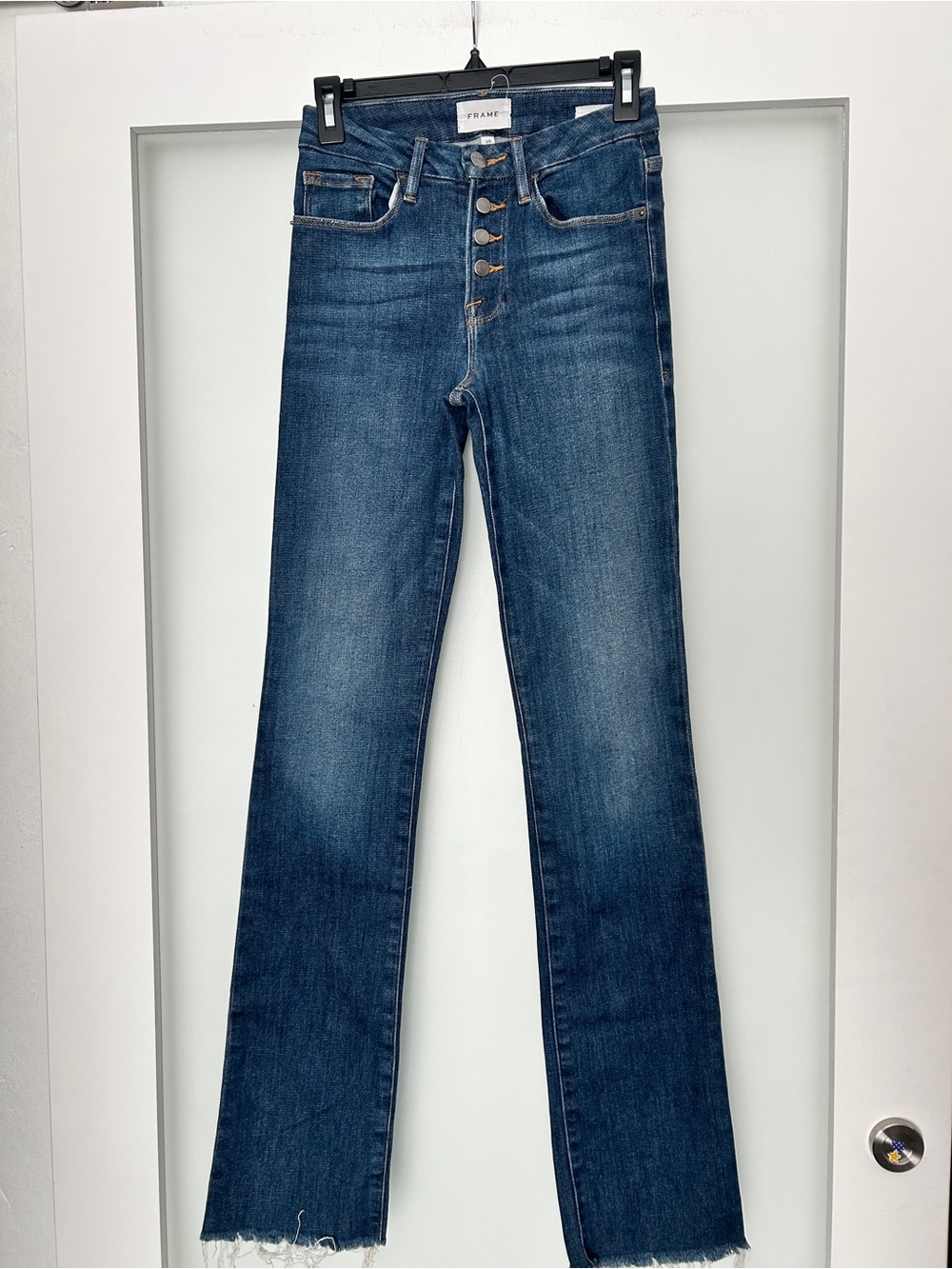 FRAME denim Le Mini Boot blue jeans raw hem 25